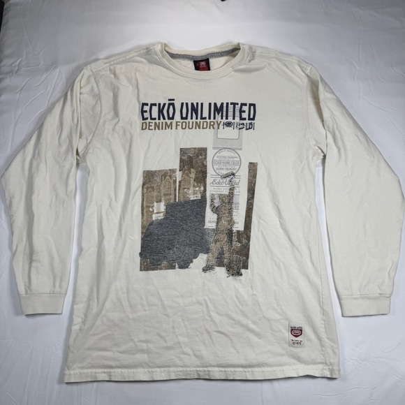 Vintage Y2K Ecko Unltd Long Sleeve Graphic T-Shirt Size XL Cotton 1972 - Picture 1 of 9